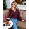 image:imageZESICA Womens Wool Blend Lightweight Cardigan Sweaters 2026 Fall OutfitsWine