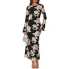 image:imageZESICA Women Fall Long Sleeve Wedding Guest Cocktail Midi DressBlack
