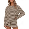 image:imageZESICA Womens 2 Piece Striped Short Sets Fall Lounge OutfitApricot