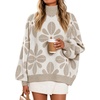 image:imageZESICA Womens Fall Winter Long Sleeve Turtleneck Oversized SweatersLatte Khaki