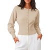 image:imageZESICA Womens Long Sleeve Fitted Waist Knit Cardigan SweatersApricot