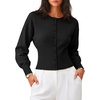 image:imageZESICA Womens Long Sleeve Fitted Waist Knit Cardigan SweatersBlack