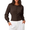 image:imageZESICA Womens Long Sleeve Fitted Waist Knit Cardigan SweatersCoffee
