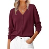 image:imageZESICA Womens Wool Blend Lightweight Cardigan Sweaters 2026 Fall OutfitsWine