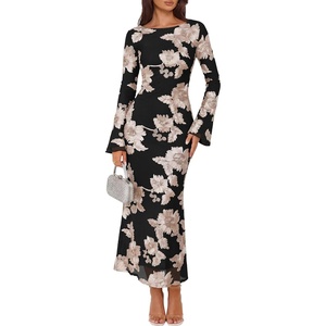image:imageZESICA Women Fall Long Sleeve Wedding Guest Cocktail Midi DressBlack