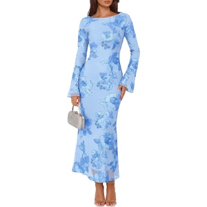 image:imageZESICA Women Fall Long Sleeve Wedding Guest Cocktail Midi DressBlue