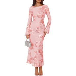 image:imageZESICA Women Fall Long Sleeve Wedding Guest Cocktail Midi DressPink