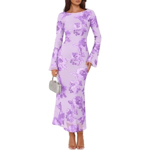 image:imageZESICA Women Fall Long Sleeve Wedding Guest Cocktail Midi DressPurple