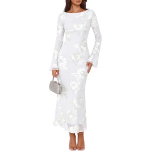 image:imageZESICA Women Fall Long Sleeve Wedding Guest Cocktail Midi DressWhite