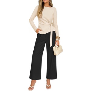 image:imageZESICA Womens Fall 2 Piece Dressy Pant Sets Work Office OutfitsApricot