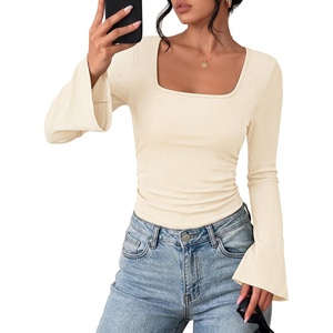 image:imageZESICA Womens Fall Bell Long Sleeve Going Out Tops Dressy Casual Work ShirtApricot
