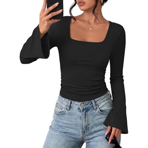 image:imageZESICA Womens Fall Bell Long Sleeve Going Out Tops Dressy Casual Work ShirtBlack