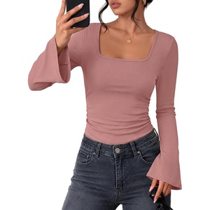 image:imageZESICA Womens Fall Bell Long Sleeve Going Out Tops Dressy Casual Work ShirtDusty Pink