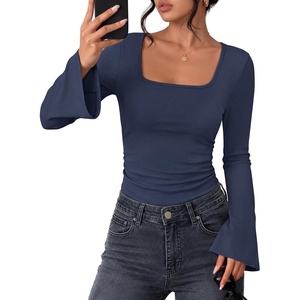 image:imageZESICA Womens Fall Bell Long Sleeve Going Out Tops Dressy Casual Work ShirtNavy