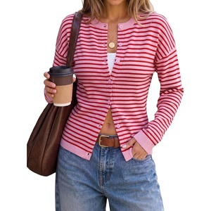 image:imageZESICA Womens Lightweight Fitted Cardigan Sweaters 2026 Fall OutfitsPink Red