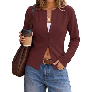 image:imageZESICA Womens Lightweight Fitted Cardigan Sweaters 2026 Fall OutfitsWine