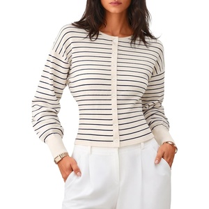 image:imageZESICA Womens Long Sleeve Fitted Waist Knit Cardigan SweatersIvory