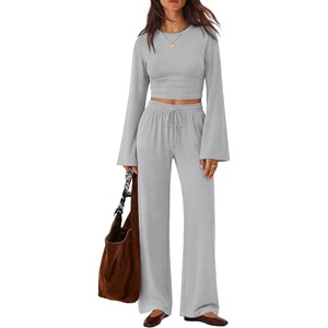 image:imageZESICA Womens Two Piece Outfits 2026 Fall Matching Lounge Sets with PocketGrey