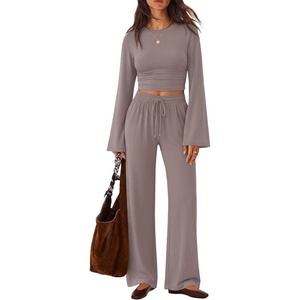 image:imageZESICA Womens Two Piece Outfits 2026 Fall Matching Lounge Sets with PocketRose Taupe