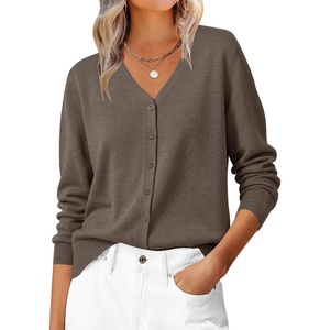 image:imageZESICA Womens Wool Blend Lightweight Cardigan Sweaters 2026 Fall OutfitsBrown