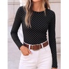 image:imageZESICA Womens Striped Fall Long Sleeve Cute Shirt Dressy Work Going Out TopBlack Polka Dot
