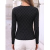 image:imageZESICA Womens Striped Fall Long Sleeve Cute Shirt Dressy Work Going Out TopBlack Polka Dot