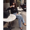 image:imageZESICA Womens Striped Fall Long Sleeve Cute Shirt Dressy Work Going Out TopBlack Polka Dot