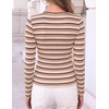 image:imageZESICA Womens Striped Fall Long Sleeve Cute Shirt Dressy Work Going Out TopDark Red