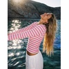 image:imageZESICA Womens Striped Fall Long Sleeve Cute Shirt Dressy Work Going Out TopHot Pink