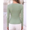 image:imageZESICA Womens Striped Fall Long Sleeve Cute Shirt Dressy Work Going Out TopSage Green