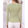 image:imageZESICA Womens Striped Fall Long Sleeve Cute Shirt Dressy Work Going Out TopWhite Green