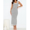 image:imageZESICA Womens Summer Sleeveless Ribbed Knit Bodycon Midi DressesWhite