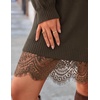image:imageZESICA Womens Fall Striped Lace Trim Oversized Knit Sweater DressBrown