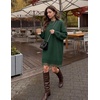 image:imageZESICA Womens Fall Striped Lace Trim Oversized Knit Sweater DressDark Green