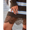 image:imageZESICA Womens Fall Striped Lace Trim Oversized Knit Sweater DressMocha