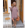image:imageZESICA Womens Fall Striped Lace Trim Oversized Knit Sweater DressPurple