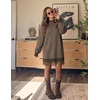 image:imageZESICA Womens Fall Striped Lace Trim Oversized Knit Sweater DressStriped Coffee