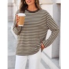 image:imageZESICA Womens Striped Oversized Fall Long Sleeve TShirts Y2K Going Out TopApricot