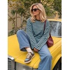 image:imageZESICA Womens Striped Oversized Fall Long Sleeve TShirts Y2K Going Out TopBlue Coffee