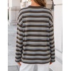 image:imageZESICA Womens Striped Oversized Fall Long Sleeve TShirts Y2K Going Out TopBrown Blue