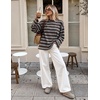 image:imageZESICA Womens Striped Oversized Fall Long Sleeve TShirts Y2K Going Out TopBrown Blue