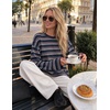 image:imageZESICA Womens Striped Oversized Fall Long Sleeve TShirts Y2K Going Out TopDark Navy