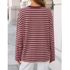 image:imageZESICA Womens Striped Oversized Fall Long Sleeve TShirts Y2K Going Out TopStripe Pink