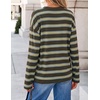 image:imageZESICA Womens Striped Oversized Fall Long Sleeve TShirts Y2K Going Out TopTeabrown