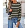 image:imageZESICA Womens Striped Oversized Fall Long Sleeve TShirts Y2K Going Out TopTeabrown