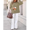 image:imageZESICA Womens Striped Oversized Fall Long Sleeve TShirts Y2K Going Out TopYellow Brown