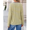 image:imageZESICA Womens Striped Oversized Fall Long Sleeve TShirts Y2K Going Out TopYellow Stripe