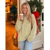 image:imageZESICA Womens Striped Oversized Fall Long Sleeve TShirts Y2K Going Out TopYellow Stripe