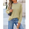 image:imageZESICA Womens Striped Oversized Fall Long Sleeve TShirts Y2K Going Out TopYellow Stripe