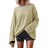 image:imageZESICA Womens Striped Oversized Fall Long Sleeve TShirts Y2K Going Out TopYellow Stripe
